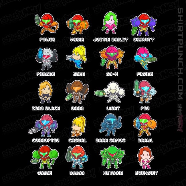 ShirtPunch The Many Suits Of Samus