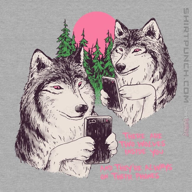 ShirtPunch Two Wolves On Their Phones