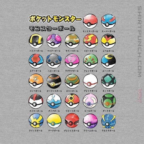 ShirtPunch Types Of Pokeballs