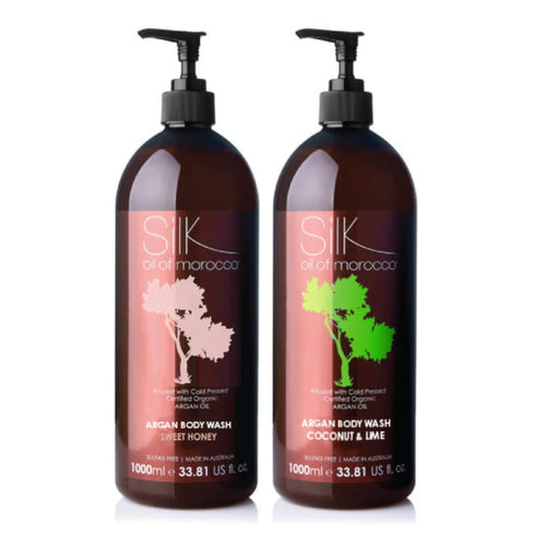 Silk Oil of Morocco - 1 Litre Duo - Sweet Honey + Coconut & Lime