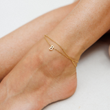 Silk Oil of Morocco Amici by Ella - Gold Initial Anklet, view 2