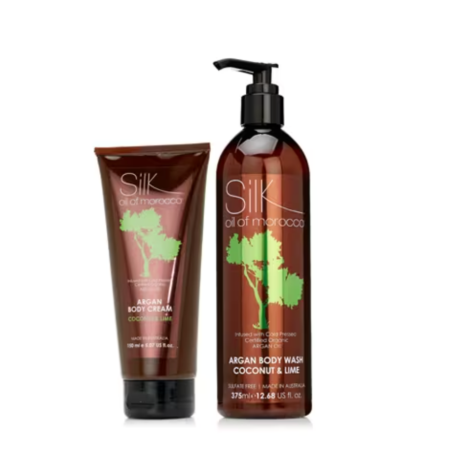 Silk Oil of Morocco Argan Body Wash 375ml & Argan Body Cream 150ml - TVSN 146778