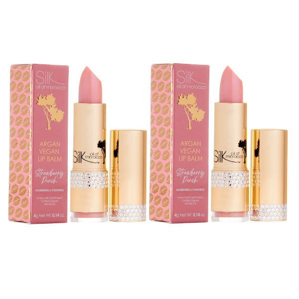 Silk Oil of Morocco - Argan Lip Balm - Duo Pack - Strawberry Punch - Value Pack