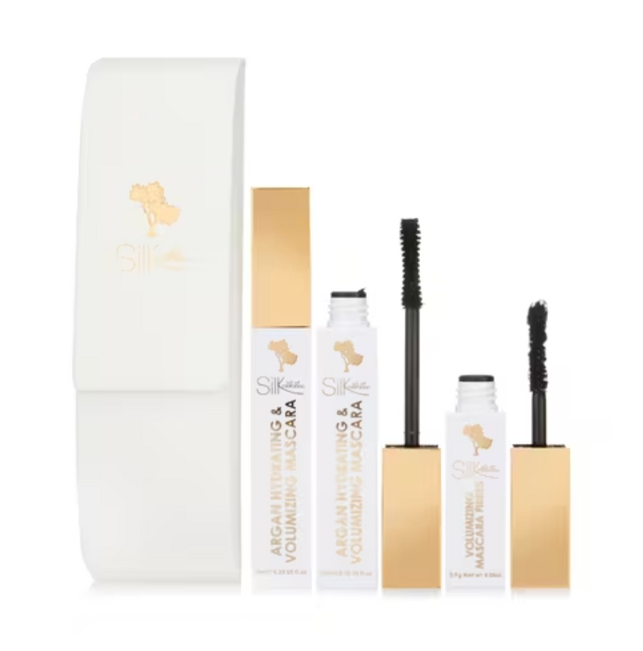 Silk Oil of Morocco Cosmetics Fibre Lash Mascara Kit w/Bonus Mascara - TVSN 142841