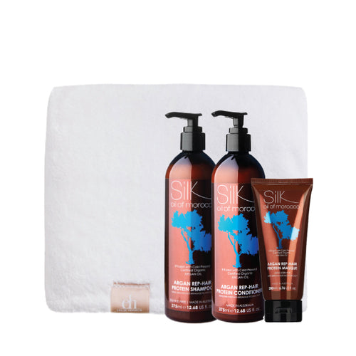 Silk Oil of Morocco - Argan Deep Conditioning REP-Hair Protein Treatment - Value Pack