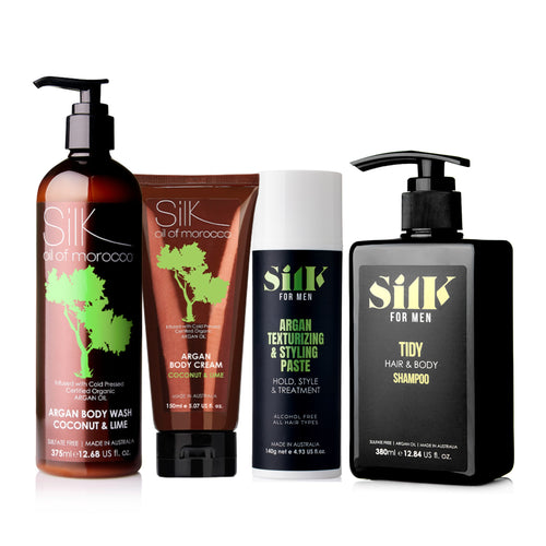 Silk Oil of Morocco Silk for Men - Argan Full Groom & Style Set