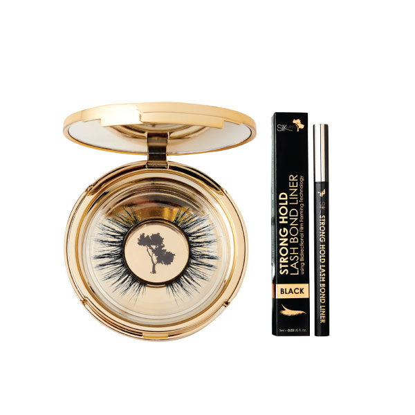 Silk Oil of Morocco - Faux Mink Lashes & Lash Bond Liner Black - Value Pack