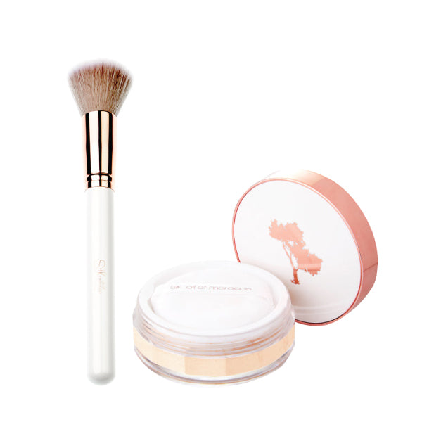 Silk Oil of Morocco - Loose Mineral Powder Foundation Set - White & Rose Gold - Value Pack