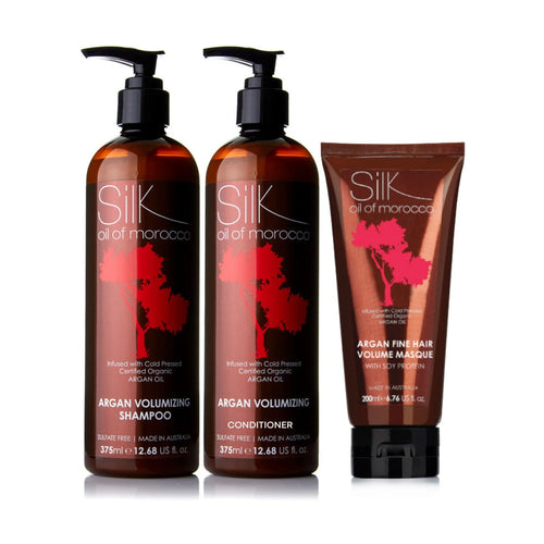 Silk Oil of Morocco - Moisture + Thickening 3 Step Hair Routine