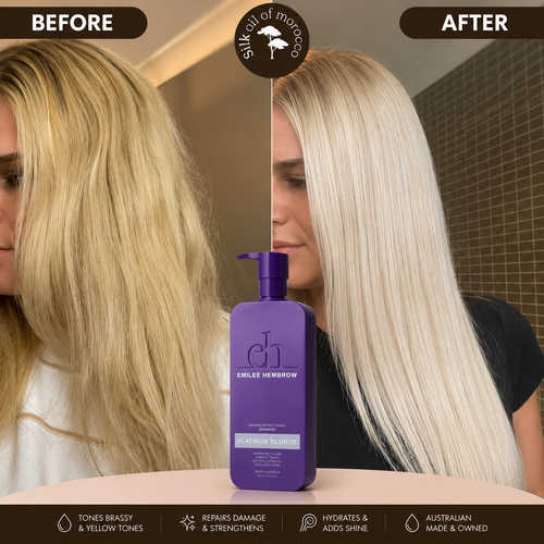 Silk Oil of Morocco Emilee Hembrow - Platinum Blonde Damage Repair Toning Argan Shampoo