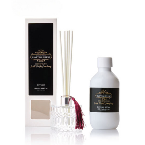 Silk Oil of Morocco - Reed Diffuser + 250ml Refill - Hamptons Deluxe - Cosmopolitan - Wild Frosted Cranberry - Value Pack