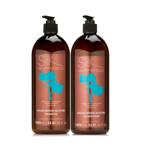Silk Oil of Morocco Salon Intense Moisture Shampoo & Conditioner 1Lt - TVSN 145551