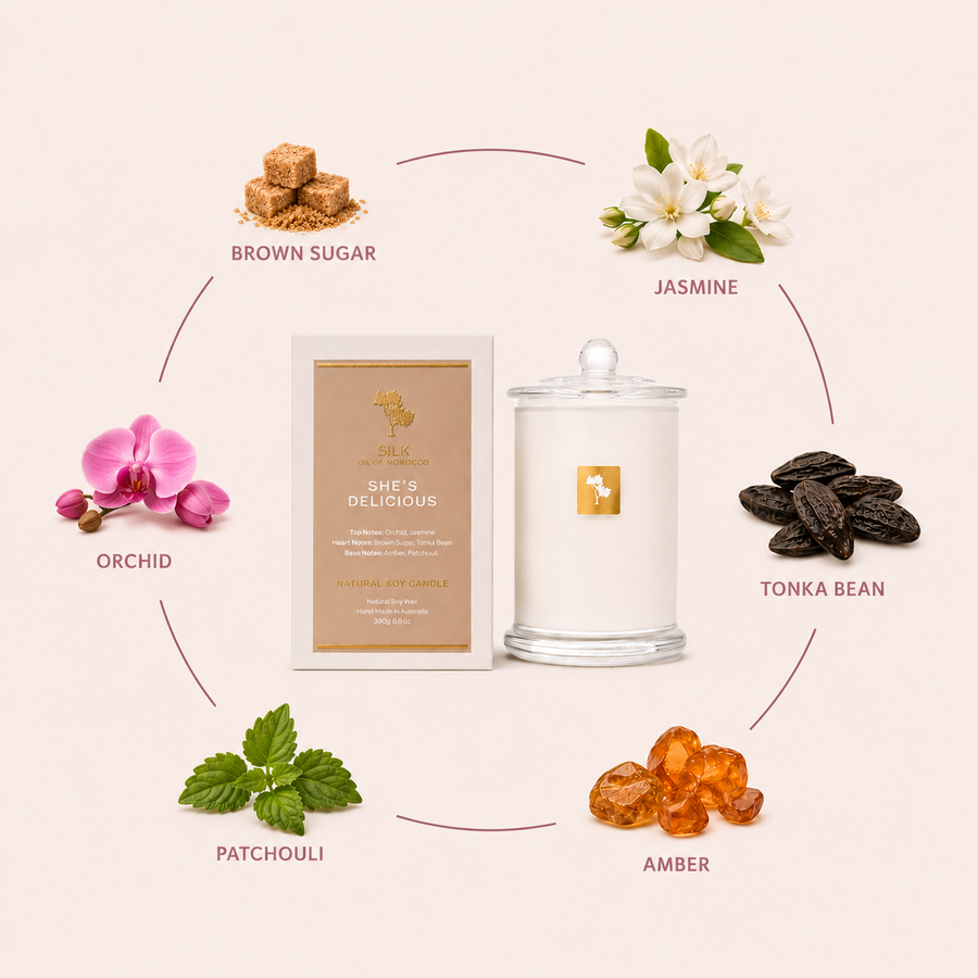 Silk Oil of Morocco Your Beauty Dupe She’s Delicious Candle — Inspired by Kayali Vanilla 28