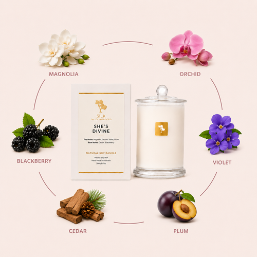 Silk Oil of Morocco Your Beauty Dupe She’s Divine Candle — Inspired by J’adore Dior
