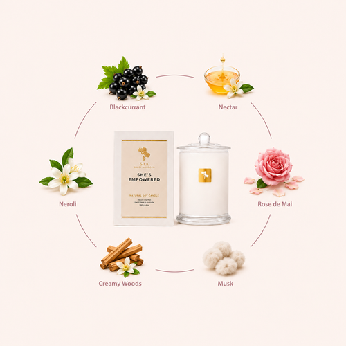 Silk Oil of Morocco Your Beauty Dupe She’s Empowered Candle— Inspired by Si Giorgio Armani