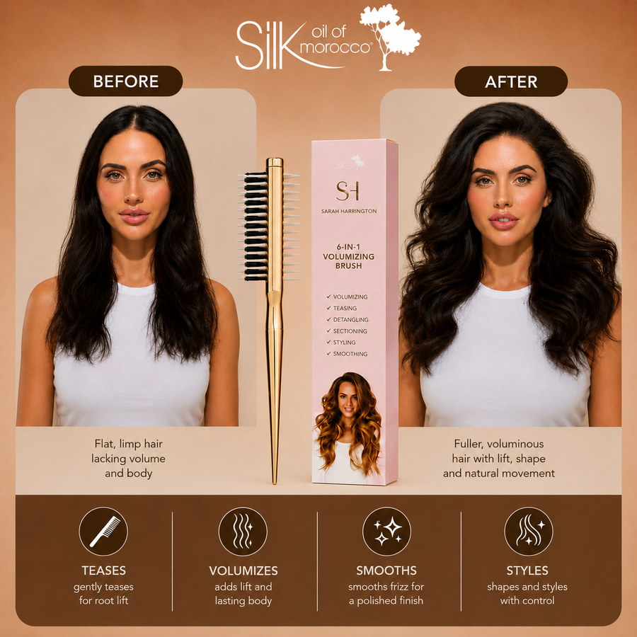 Silk Oil of Morocco Sarah Harrington - 6 in 1 Teasing & Volumizing Brush