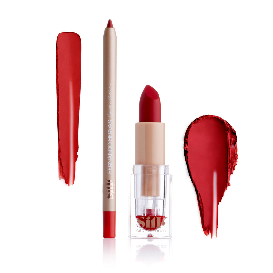 Silk Oil of Morocco Fernando Hervas - Argan Paquita Red Lipliner + Lipstick Lip