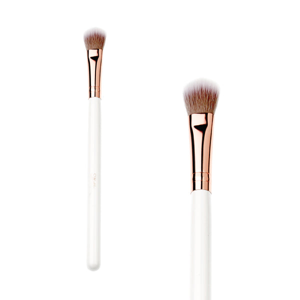 Silk Oil of Morocco - Vegan Blending Eye Brush | White & Rose Gold