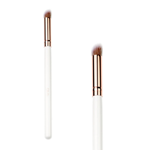 Silk Oil of Morocco - Vegan Eye Contour Brush | White & Rose Gold