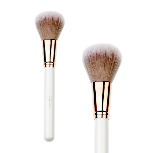 Silk Oil of Morocco - Vegan Powder Brush - White & Gold