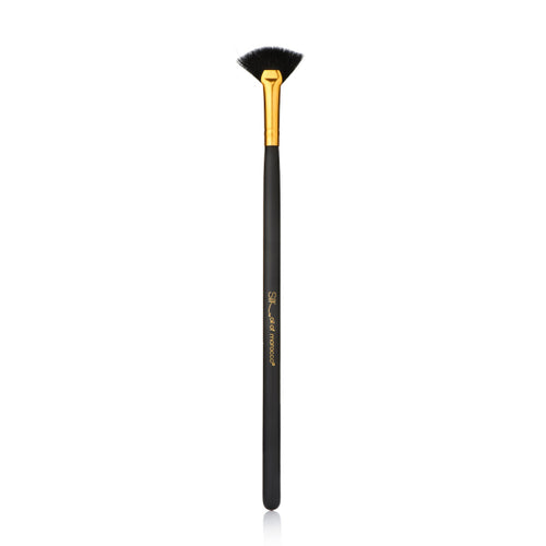 Silk Oil of Morocco - Vegan Small Fan Brush - Black