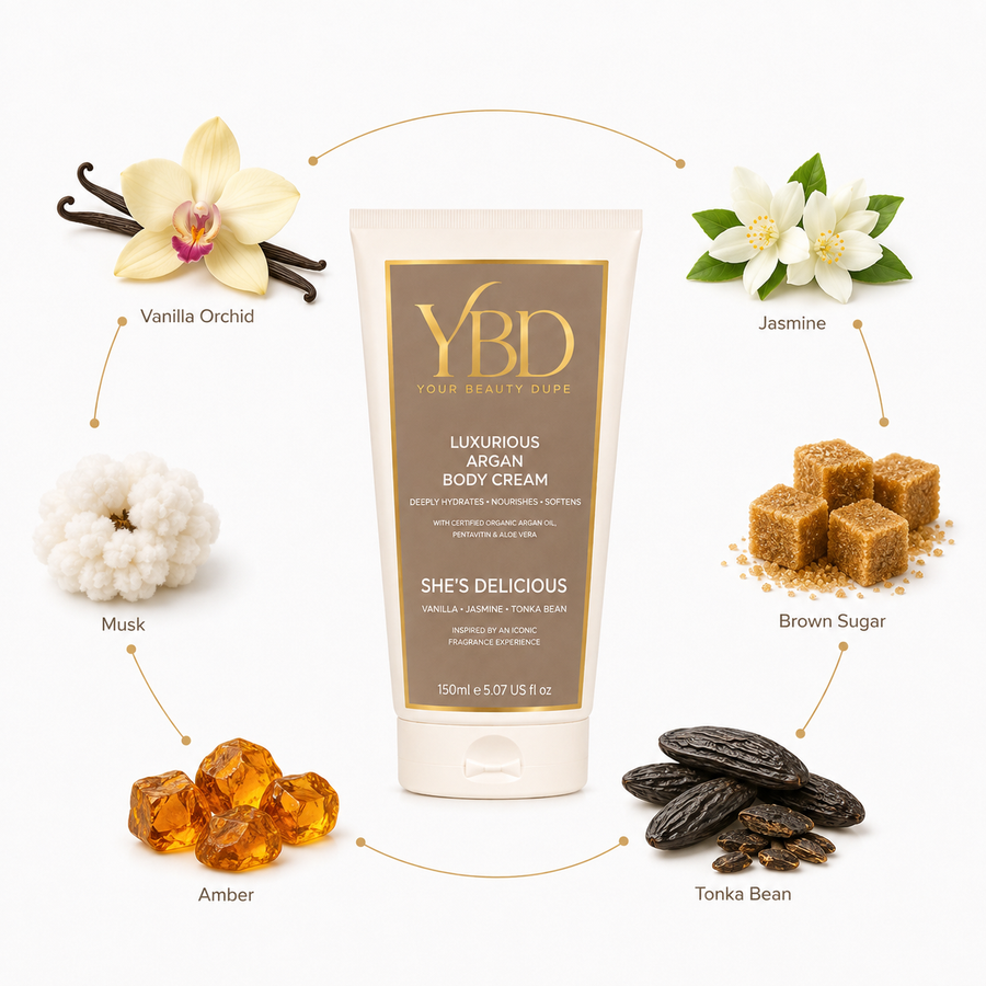 Silk Oil of Morocco Your Beauty Dupe - She's Delicious Argan Body Cream - Inspired by Kayali Vanilla 28