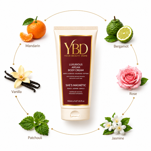 Silk Oil of Morocco Your Beauty Dupe - She's Magnetic Argan Body Cream - Inspired by Baccarat Rouge 540 MFK
