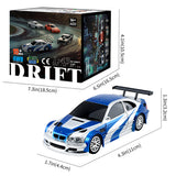 Stirlingkit 1/43 Scale 2.4G RC Drift Car 4WD 15km/h Mini Racing Car Model with Lights Kit, view 6