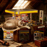 Stirlingkit 1/64 Scale Gas Station Diorama Model without Vehicles & Mini Figures, view 2