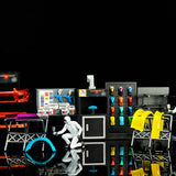 Stirlingkit 1/64 Scale Miniature JDM Garage Paint Booth & Custom Workshop Diorama Set with Painter Figures, view 3
