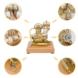 Stirlingkit 1.6cc Miniature Vertical OHV Motorcycle Model Engine Single-cylinder Four-stroke Internal Combustion Engine Model R27, view 4