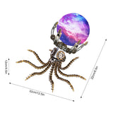 Stirlingkit 1060PCS Steampunk Mechanical Octopus Metal Model Kits with Jupiter Moon Lamp, view 6