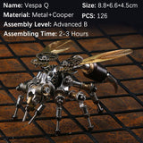 Stirlingkit 126PCS 3D Metal Wasp Assembly DIY Mechanical Kit Educational Toy, view 3