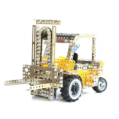 Stirlingkit 1300PCS Simulation Forklift Model Kit DIY Metal Assembly Educational Toy