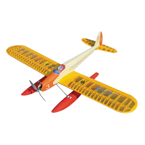 Stirlingkit 1320mm Wingspan Wooden Electric Aircraft Fixed Wing Seaplane Balsa Airplane Assembly KIT - Orange
