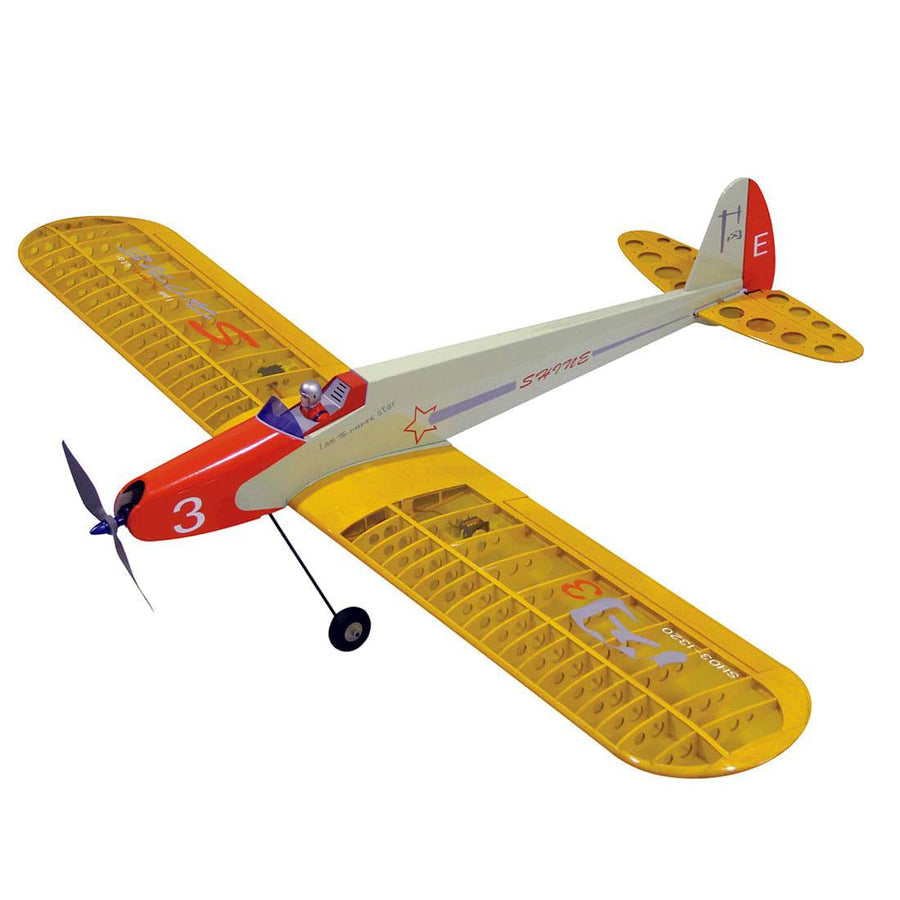 Stirlingkit 1320mm Wingspan Wooden Trainer Plane Stable Electric Balsa Airplane Assembly KIT -Orange