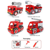 Stirlingkit 1375PCS+ DIY Metal Assembly Fire Trucks Exquisite Four-Piece Educational Toy Gift, view 2
