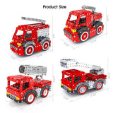 Stirlingkit 1375PCS+ DIY Metal Assembly Fire Trucks Exquisite Four-Piece Educational Toy Gift, view 5