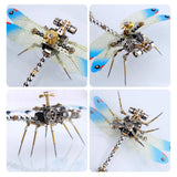 Stirlingkit 150PCS 3D Metal Golden Dragonfly Model Building Kit, view 6