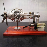 Stirlingkit 16 Cylinder Upgraded Stirling Engine Model Quartz Glass Hot Air Creative Motor Engine Generator, view 2
