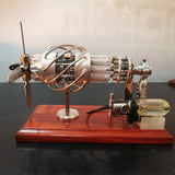 Stirlingkit 16 Cylinder Upgraded Stirling Engine Model Quartz Glass Hot Air Creative Motor Engine Generator, view 4