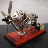 Stirlingkit 16 Cylinder Upgraded Stirling Engine Model Quartz Glass Hot Air Creative Motor Engine Generator, view 5