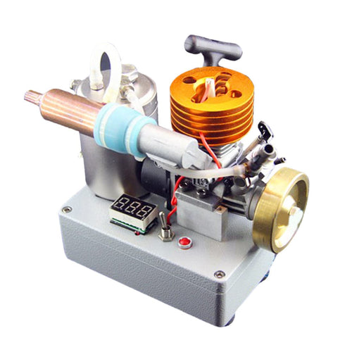 Stirlingkit 18 Grade Methanol Engine Brass Flywheel Straight Exhaust Pipe Engine with Voltage Display Switch