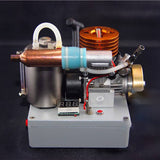 Stirlingkit 18 Grade Methanol Engine Brass Flywheel Straight Exhaust Pipe Engine with Voltage Display Switch, view 3