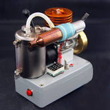Stirlingkit 18 Grade Methanol Engine Brass Flywheel Straight Exhaust Pipe Engine with Voltage Display Switch, view 4