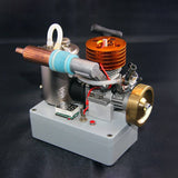 Stirlingkit 18 Grade Methanol Engine Brass Flywheel Straight Exhaust Pipe Engine with Voltage Display Switch, view 6