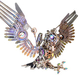 Stirlingkit 1800+PCS Cyberpunk DIY 3D Metal Gyrfalcon Eagle Model Kits, view 4