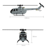 Stirlingkit 2.4G 4CH BO105 Armed RC Helicopter Military Aircraft Model - RTF Version C186, view 3