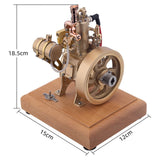 Stirlingkit 2.6cc OHV 4-Stroke Single Cylinder Water-Cooled Gas Engine IC Engine Model with Governor H73, view 6