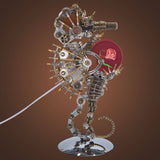 Stirlingkit 2100PCS Steampunk Seahorse Metal Assembly Model Building Kits with Love Lamp, view 3